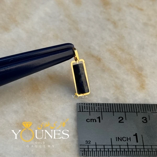 آویز طلا سنگ دلربا سرمه ای